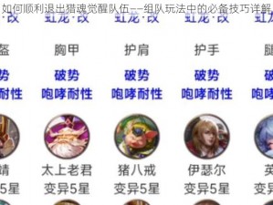 如何顺利退出猎魂觉醒队伍——组队玩法中的必备技巧详解