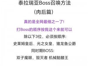 泰拉瑞亚游戏中肉山召唤方法的深度解析：召唤流程详解及技巧分享