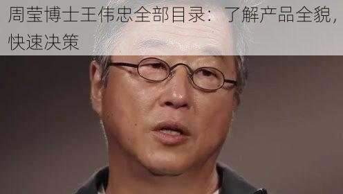 周莹博士王伟忠全部目录：了解产品全貌，快速决策