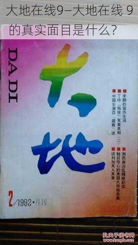 大地在线9—大地在线 9 的真实面目是什么？