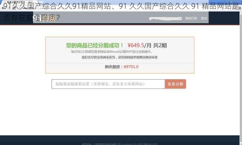91久久国产综合久久91精品网站、91 久久国产综合久久 91 精品网站是否存在安全隐患？