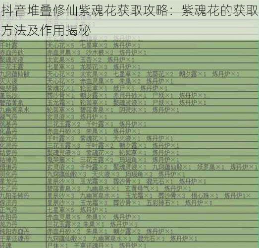 抖音堆叠修仙紫魂花获取攻略：紫魂花的获取方法及作用揭秘