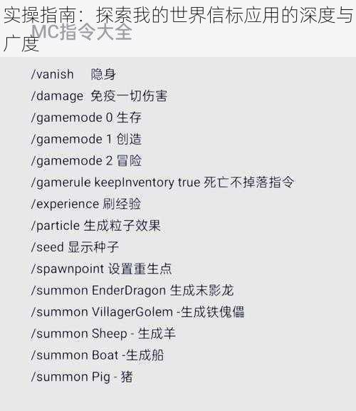 实操指南：探索我的世界信标应用的深度与广度
