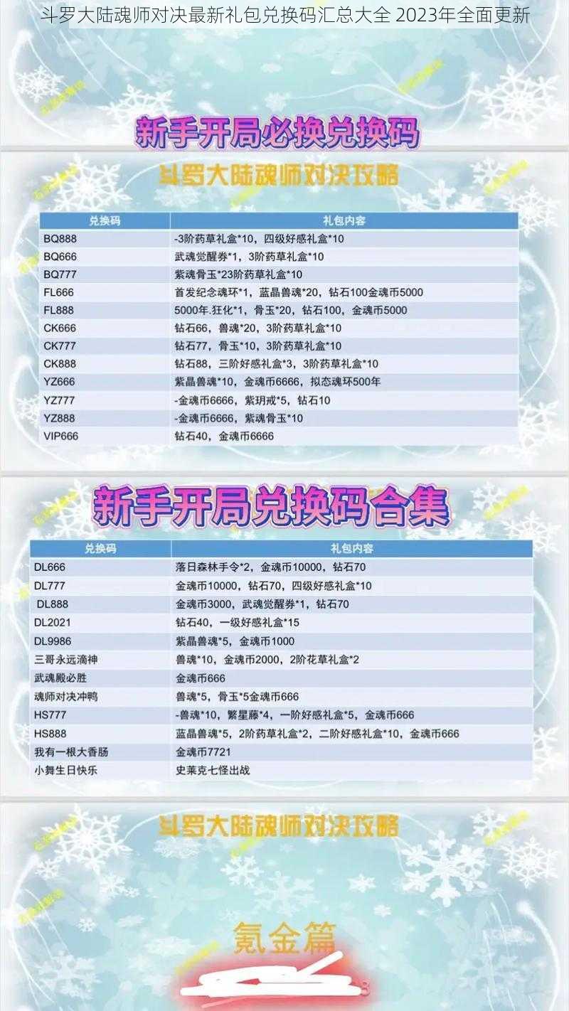 斗罗大陆魂师对决最新礼包兑换码汇总大全 2023年全面更新