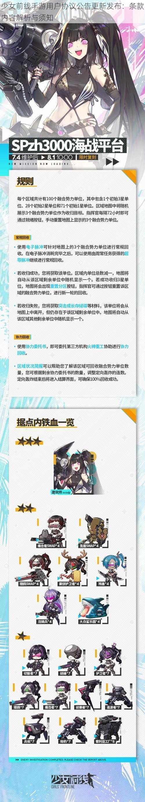 少女前线手游用户协议公告更新发布：条款内容解析与须知