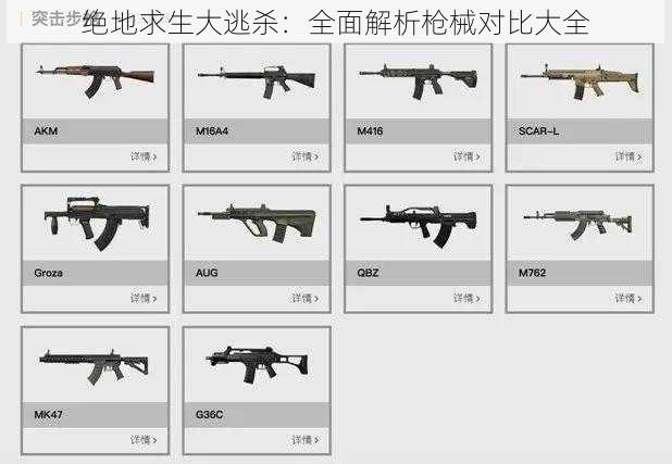 绝地求生大逃杀：全面解析枪械对比大全