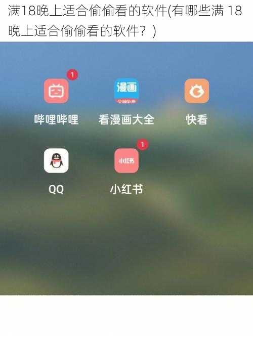 满18晚上适合偷偷看的软件(有哪些满 18 晚上适合偷偷看的软件？)