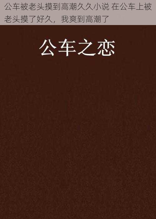 公车被老头摸到高潮久久小说 在公车上被老头摸了好久，我爽到高潮了