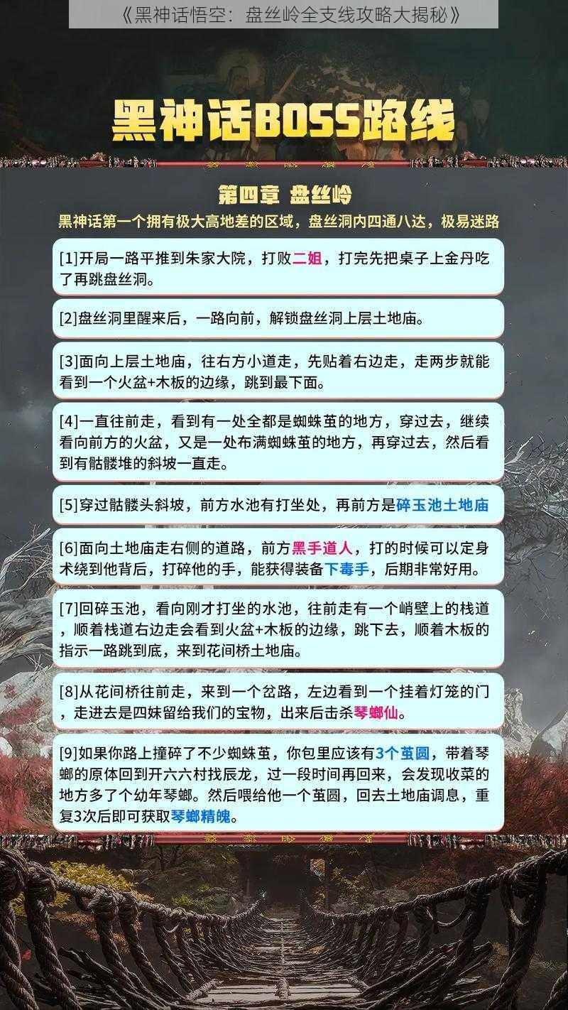 《黑神话悟空：盘丝岭全支线攻略大揭秘》