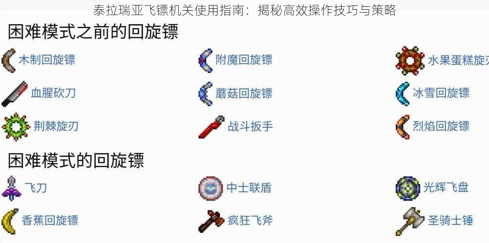 泰拉瑞亚飞镖机关使用指南：揭秘高效操作技巧与策略